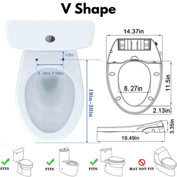 buy non electric toilet seat bidet v shape